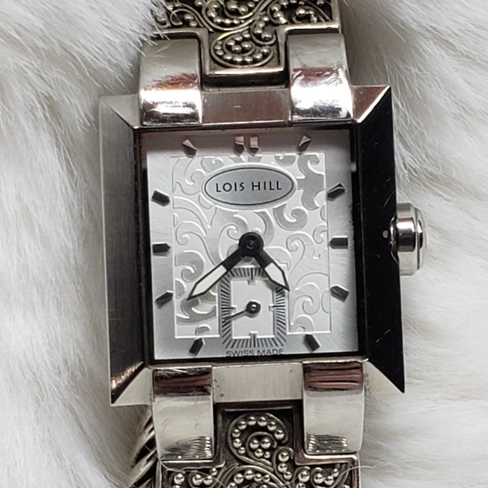 Lois Hill LH-0002 Luxury Swiss Watch--Mother of Pearl, Sterling Silver
